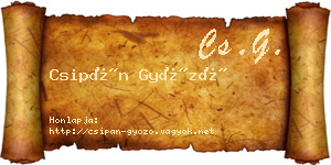Csipán Győző névjegykártya